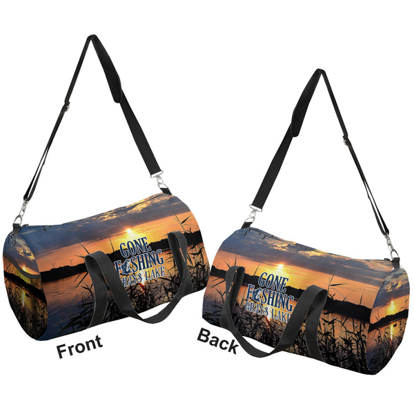 Hunting / Fishing Quotes and Sayings Duffle bag large front and back sides