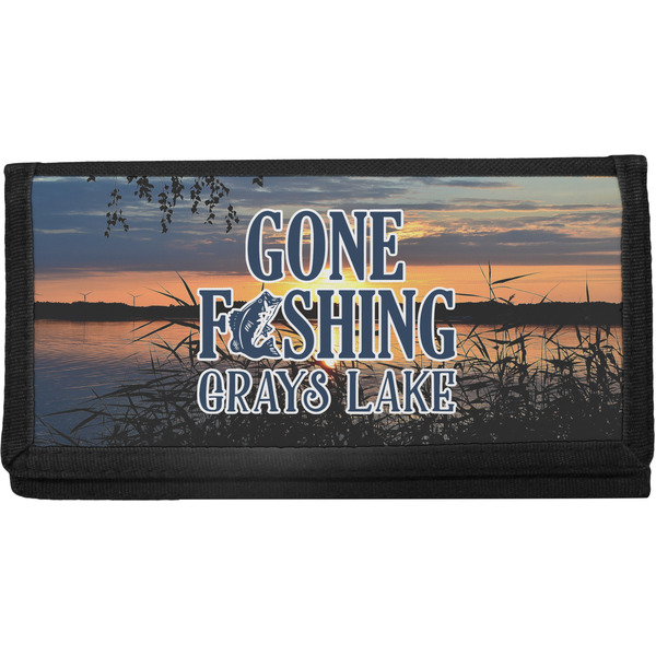 Custom Gone Fishing Canvas Checkbook Cover (Personalized)