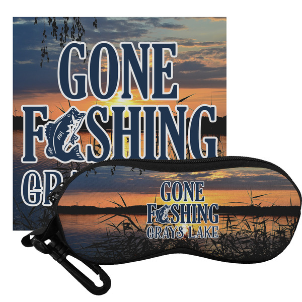 Custom Gone Fishing Eyeglass Case & Cloth (Personalized)