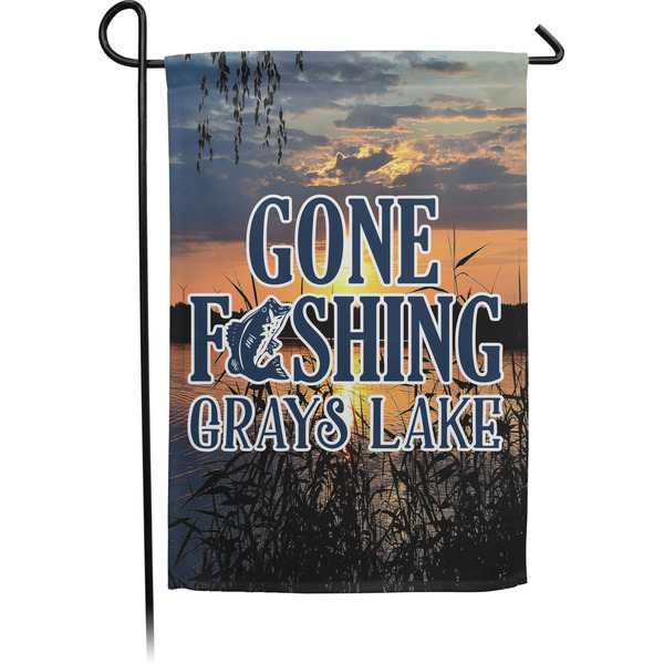 Custom Gone Fishing Small Garden Flag - Double Sided (Personalized)