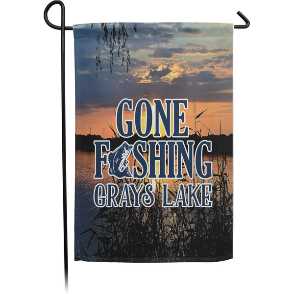 Custom Gone Fishing Small Garden Flag - Single Sided (Personalized)