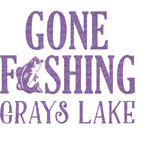 Gone Fishing Glitter Sticker Decal - Custom Sized (Personalized)