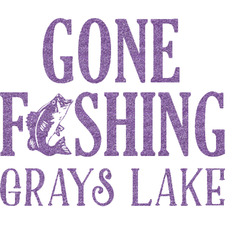 Gone Fishing Glitter Sticker Decal - Up to 9"X9" (Personalized)