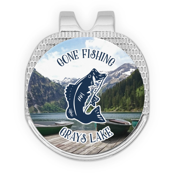 Custom Gone Fishing Golf Ball Marker - Hat Clip - Silver