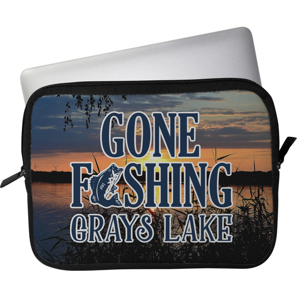 Custom Gone Fishing Laptop Sleeve / Case - 13" (Personalized)