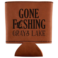 Gone Fishing Leatherette Can Sleeve (Personalized)