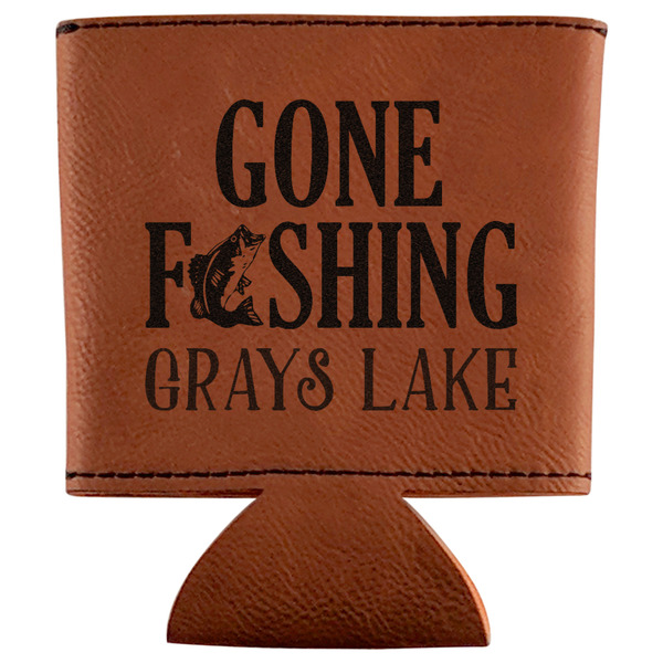 Custom Gone Fishing Leatherette Can Sleeve (Personalized)
