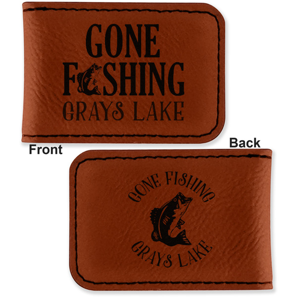 Hunting / Fishing Quotes and Sayings Leatherette Magnetic Money Clip - Front and Back