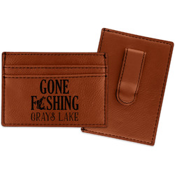 Gone Fishing Leatherette Wallet with Money Clip (Personalized)