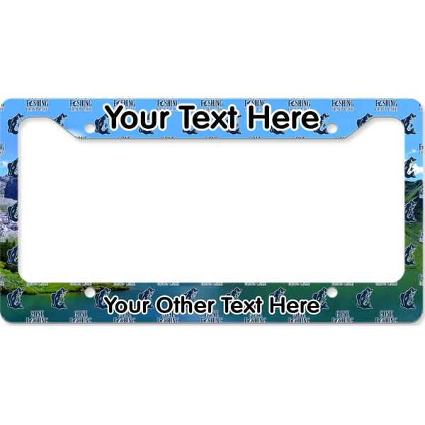 Custom Gone Fishing License Plate Frame - Style B (Personalized)