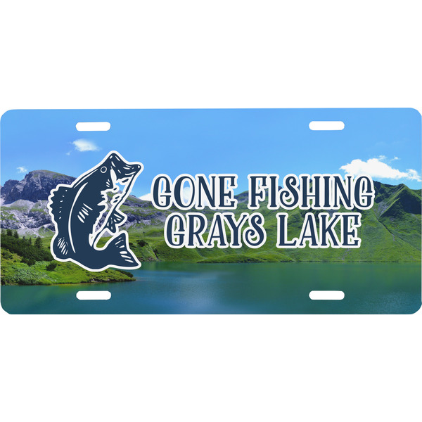 Custom Gone Fishing Front License Plate (Personalized)