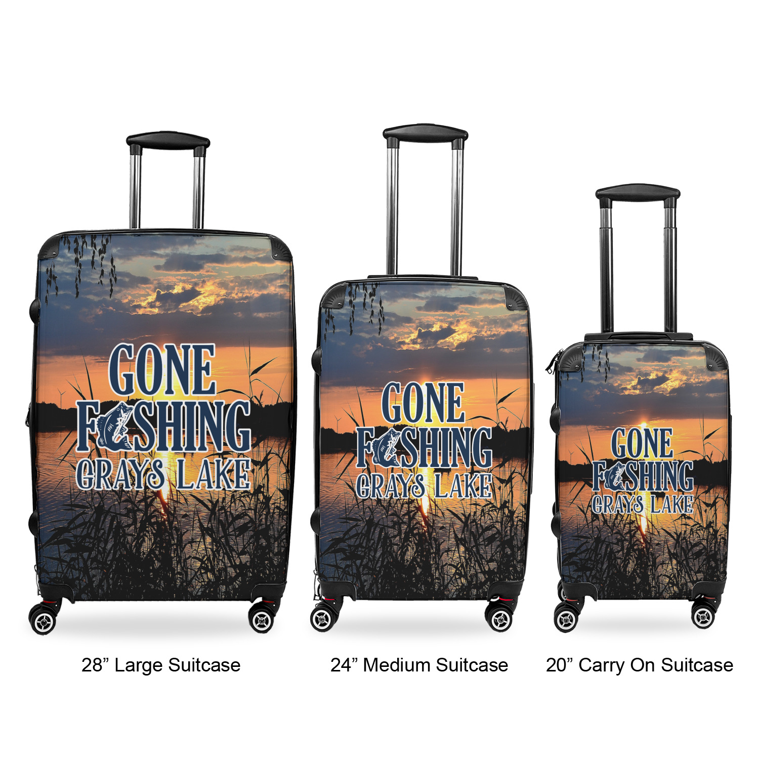 Gone Fishing Design Custom Suitcase