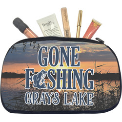Gone Fishing Makeup / Cosmetic Bag - Medium (Personalized)