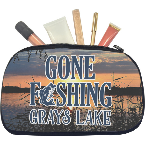 Custom Gone Fishing Makeup / Cosmetic Bag - Medium (Personalized)