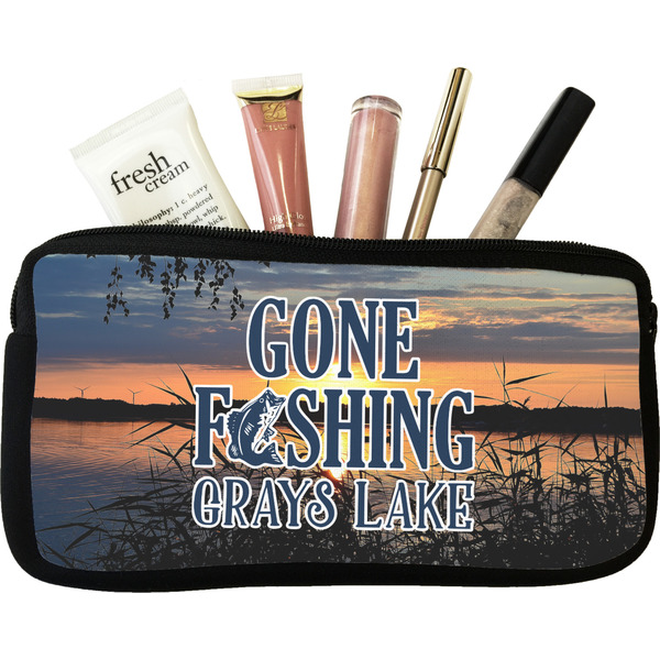 Custom Gone Fishing Makeup / Cosmetic Bag (Personalized)