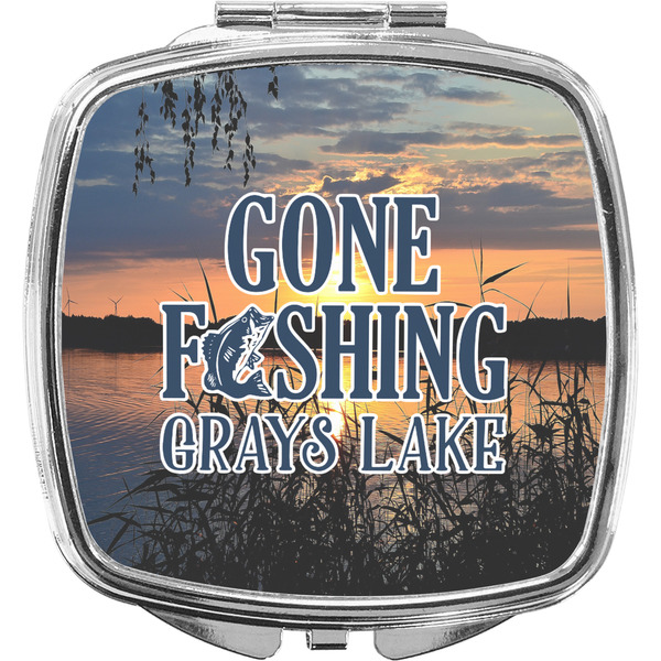 Custom Gone Fishing Compact Makeup Mirror (Personalized)