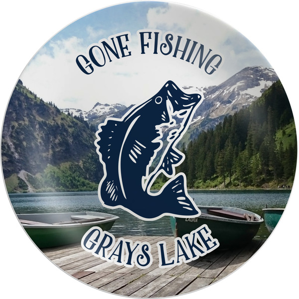 Custom Gone Fishing Melamine Plate (Personalized)