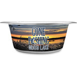 Gone Fishing Stainless Steel Dog Bowl (Personalized)