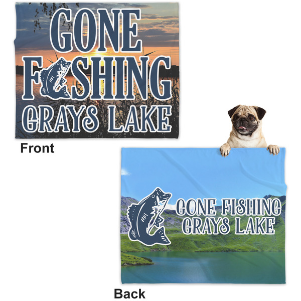Hunting / Fishing Quotes and Sayings Microfleece Dog Blanket - Large- Front & Back