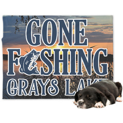 Gone Fishing Dog Blanket - Large (Personalized)