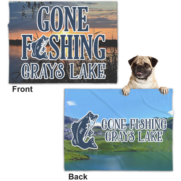 Hunting / Fishing Quotes and Sayings Microfleece Dog Blanket - Regular - Front & Back