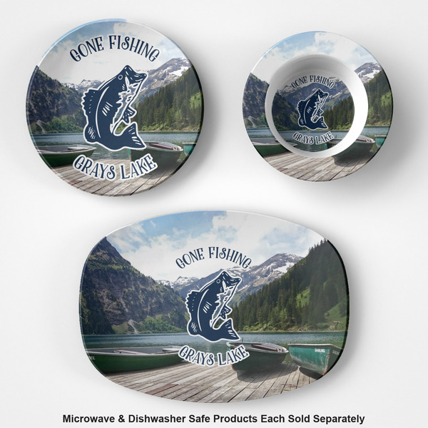 Hunting / Fishing Quotes and Sayings Microwave & Dishwasher Safe CP Plastic Dishware - Group