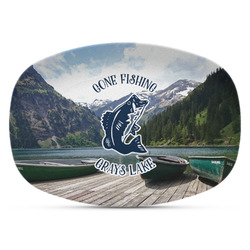 Gone Fishing Plastic Platter - Microwave & Oven Safe Composite Polymer (Personalized)