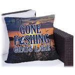 Gone Fishing Outdoor Pillow - 16" (Personalized)