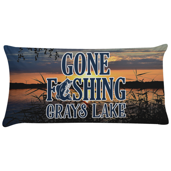 Custom Gone Fishing Pillow Case - King w/ Name or Text