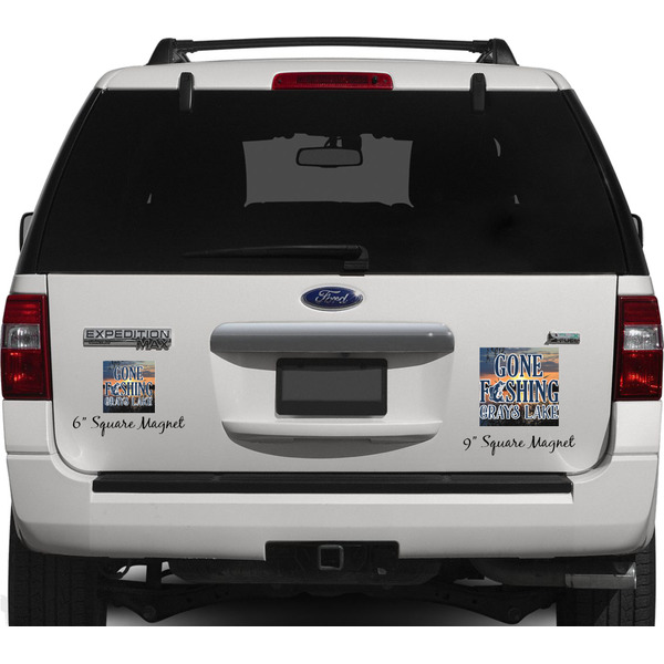 Hunting / Fishing Quotes and Sayings Personalized Square Car Magnets on Ford Explorer