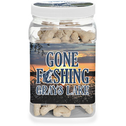Gone Fishing Dog Treat Jar (Personalized)