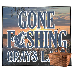 Gone Fishing Outdoor Picnic Blanket (Personalized)