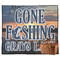 Hunting / Fishing Quotes and Sayings Picnic Blanket - Flat - With Basket