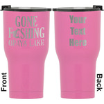 Gone Fishing RTIC Tumbler - Pink - Engraved Front & Back (Personalized)