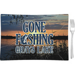 Gone Fishing Glass Rectangular Appetizer / Dessert Plate (Personalized)