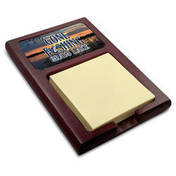Gone Fishing Red Mahogany Sticky Note Holder (Personalized)