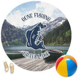 Gone Fishing Round Beach Towel (Personalized)