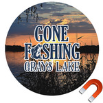 Gone Fishing Round Car Magnet - 6" (Personalized)