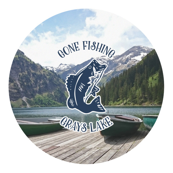 Custom Gone Fishing Round Decal - Large (Personalized)