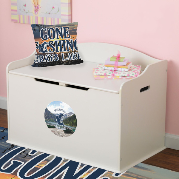 Hunting / Fishing Quotes and Sayings Round Wall Decal on Toy Chest