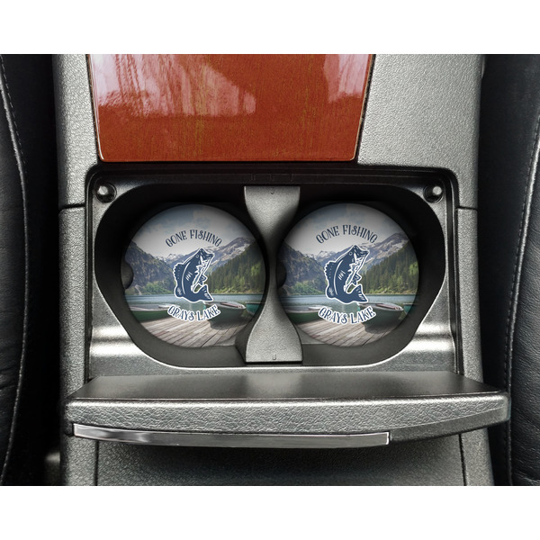 Hunting / Fishing Quotes and Sayings Sandstone Car Coaster - In Cup Holder