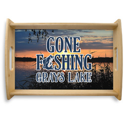 Gone Fishing Natural Wooden Tray - Small (Personalized)