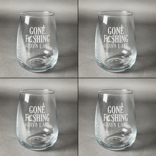 Hunting Quotes and Sayings Set of Four Personalized Stemless Wineglasses (Approval)