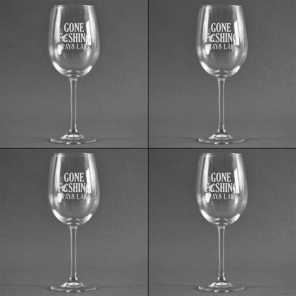 Hunting Quotes and Sayings Set of Four Personalized Wineglasses (Approval)