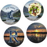 Gone Fishing Set of 4 Glass Lunch / Dinner Plate 10" (Personalized)