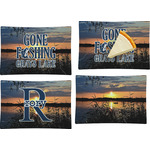 Gone Fishing Set of 4 Glass Rectangular Appetizer / Dessert Plate (Personalized)
