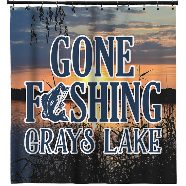 Custom Gone Fishing Shower Curtain - 71" x 74" (Personalized)