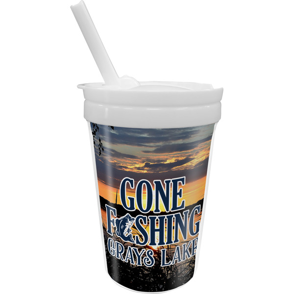 Custom Gone Fishing Sippy Cup with Straw (Personalized)