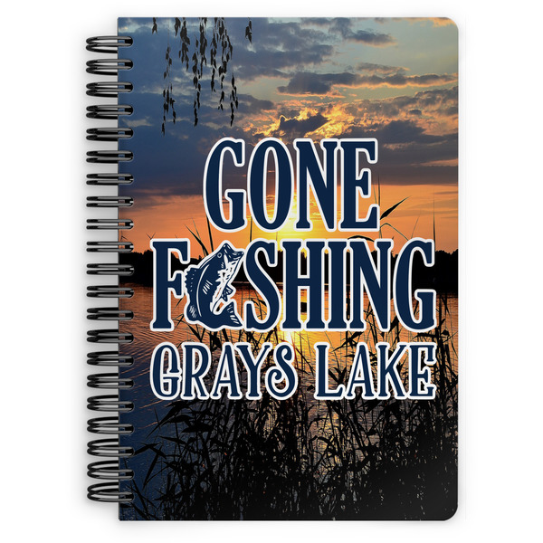 Custom Gone Fishing Spiral Notebook - 7x10 (Personalized)