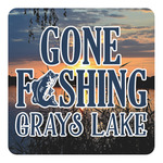 Gone Fishing Square Decal - Medium (Personalized)